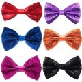 Sequined bow tie for children beaded bow for men and women stage performance luminous bow tie custom solid color spot wholesale. 