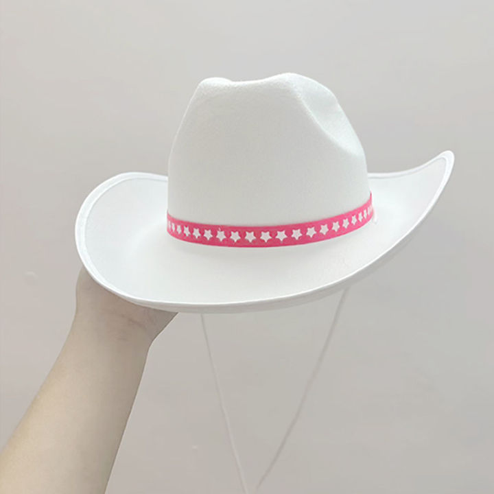 White Color Hat Costume Accessories Western Cowboy Hat Multipurpose Decoration For Kid Girl Costume Cosplay Props Ornament