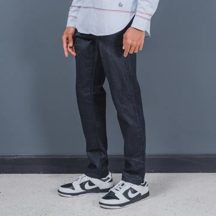 D-Blaq Men's Black Slub Twill Pant