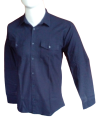 Men 's Linen Long Sleeve Shirt Casual Black 2 Pockets. 