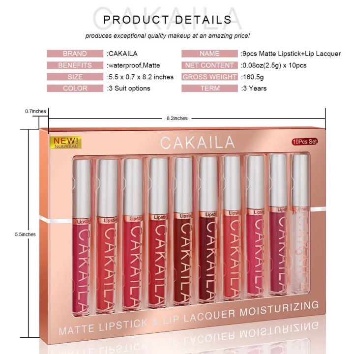 CAKAILA%2010pcs/set%20Lip%20Gloss%20Matte%20Velvet%20Lipstick%20Waterproof%20Long-lasting%20Liquid%20Lipstick%20Women%20Moist%20Lip%20Tint%20-%20Image%209