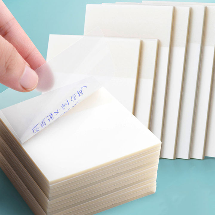 50 Sheets Waterproof PET Transparent Sticky Note Memo pad Daily To Do ...