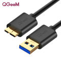 【VogueVenture】QGEEM 1.5M USB 3.0 Type A to Micro B Cable For External Hard Drive Disk HDD Samsung S5 Note3 USB HDD Data Cable. 