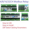 4-32ch 10a 20a Dc 12v 24v Rs485 Bus Relay Module Dip Setup Parameters Modbus Rtu Serial Port Uart Switch Board Hmi Plc. 