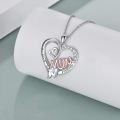 Heart Mom Double Love Mother Necklace for Women Zircon Letter Initial Pendant Chain Necklace Mothers Day Gift Designer Jewelry. 