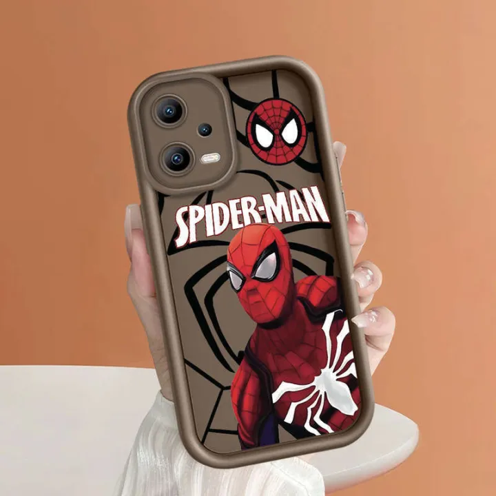 Tubes For Xiaomi Redmi 11T + Pro 4G Note 12 Turbo 5G Spider-Man Phone Soft Head Panel Square Screen Silicone Fully Wrapped Shockproof Rubber Case Camera