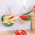 Hangable Sundries Holding Bin Space-saving Storing Container Cosmetic Toiletry Utensils Box Large Capacity  with Hook Fruit Vegetable Storage Basket. 