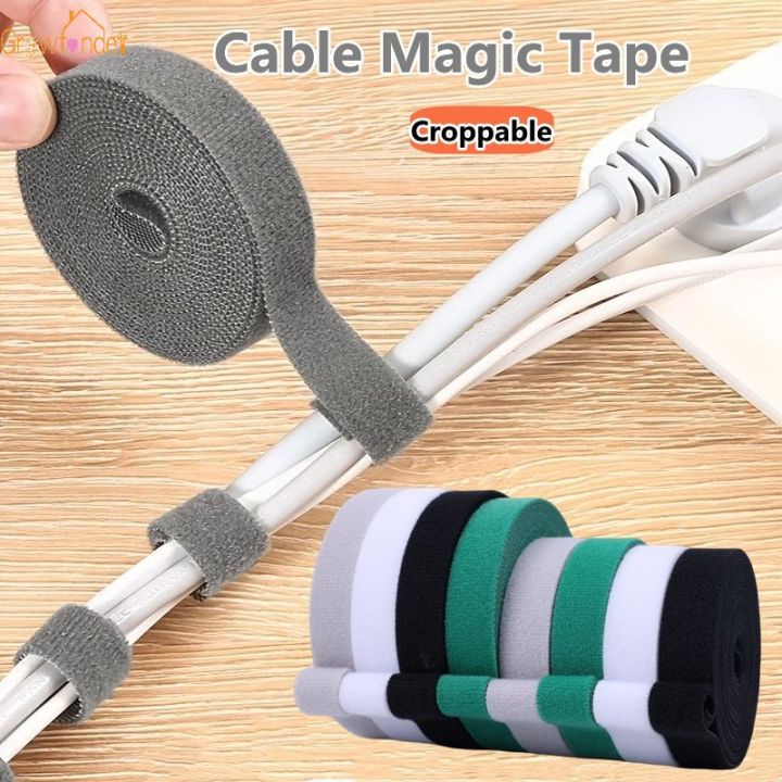 3/5M Multifunctional Croppable Self-adhesive Cable Straps Sockets Charging Wire Fixed Winding Tape Reusable Nylon Cord Wire Organizer Strap