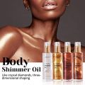 Go Ho Shimmer Body Oil,Moisturizing Light Shimmer Glow Illuminator,Non-sticky Body Luminizer Liquid Highlighter Makeup Your Skin,Smooth Liquid Spray Summer Body Illuminator (2.8 Fl Oz,#1 Pearl White)FROM DUBAI (SAM). 