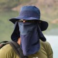 Summer Quick-drying Boonie Men Women Hat Outdoor Face Mask Wide Brim Bucket Hat Sun Protection Wide Brim Cap for Fishing Hunting. 