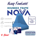C four Nova Round framed Mosquito Net for Super Twin Bed ( 10 x 6, 10 x 10). 