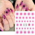 3D Air Brush Nails Art Sticker Pink Powder Blusher Slider Aura Nail Gradient Round Halo Dye Self Adhesive Decals French Manicure. 