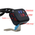 【Miga Plaza】ZSDTRP Moto Universal KOSO Motorcycle Voltmeter Temperature Voltage Display Gear Indicator With USB Charge 2 in 1. 