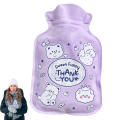 Hot Water Bottle with Cover 250ml Cute Cartoon Hot Water Bag for Hot and Cold Compress Winter Hand Feet Warmer for Menstrual Cramps Neck and Shoulder Relief functional. 