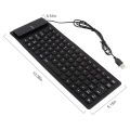 Foldable Flexible Waterproof USB Wired Keyboard. 