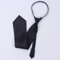 Lazy Zipper Tie Security Ties For Men Women Doorman Steward Matte Necktie Black Red Tie Clothing Accessories. 
