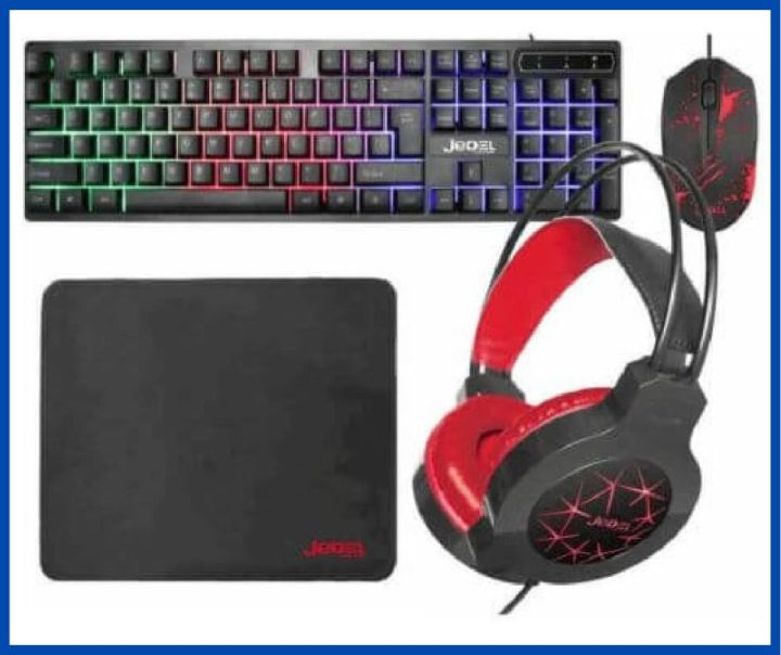 Gaming Kit, 4 in 1 RGB Gaming combo CP-01 Starter Kit Keyboard, Mouse, Pad & Headset