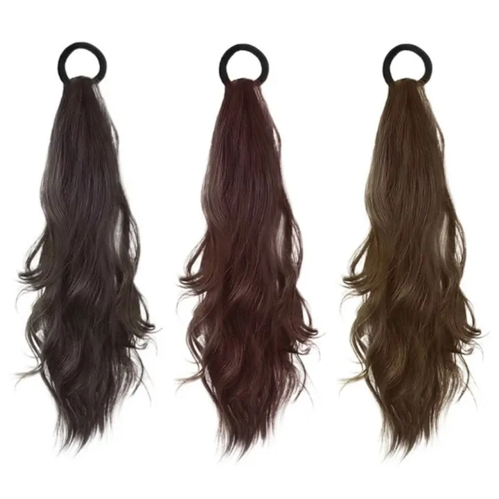 Heat Resistant Ponytail Hairpiece - 50cm Length, Brown/Black Colors