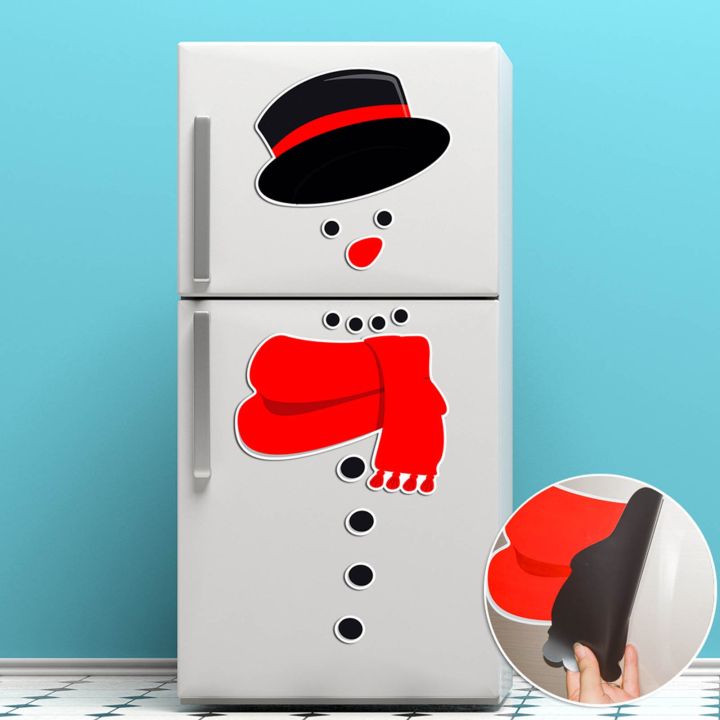 Snowman Refrigerator Magnets Christmas Decorations Magnet Stickers Xmas ...