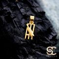 Gold Plated Pendant Stylish Cricket Wicket Shape Rich Look For Men. 