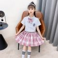 JK Uniform Suit Primary School Student Genuine Girl's Domineering Plaid Skirt School Uniform Grade 3 12 Summer Pleated Skirt. 