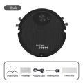 (Black)Household Sweeping Robot Low Noise Sweeping Vacuum Cleaner Cleaning Brush Fiber Mop Hair Quick Cleaning. 