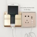 Wall Mounted Self-Adhesive Organizer Control Storage Box for Mobile Phone Charging, Remote Control, Multifunction Stand Rack Phone Plug Wall Holder hook (wmsa). 