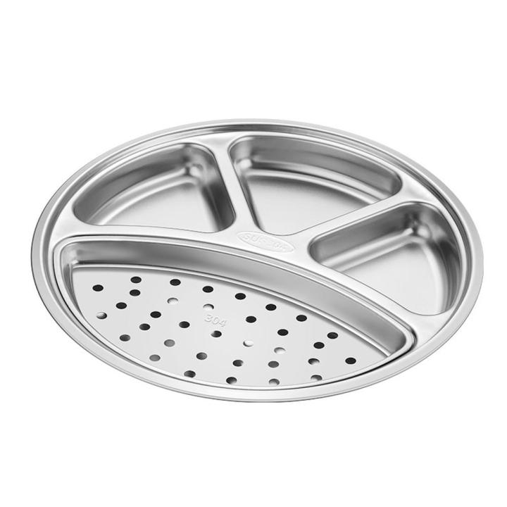 KOKKO%20Stainless%20Steel%20Round%20Divided%20Plates,%20Stackable%20Dinner%20Plates%20With%204%20Compartment,%20Divided%20Tray%20Sauce%20Dish%20For%20Home%20Kitchen%20BBQ%20Restaurant%20-%20Image%2010