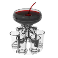 Party Drink Dispenser with 6 Shot Glasses Set - Acrylic Touchless. 