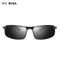 OQ BOGA 1 Piece Unisex Outdoor Anti-UV Black Oval Frame Sunglasses Men Women Eye Protection Half Rim Sun Glasses UV400. 