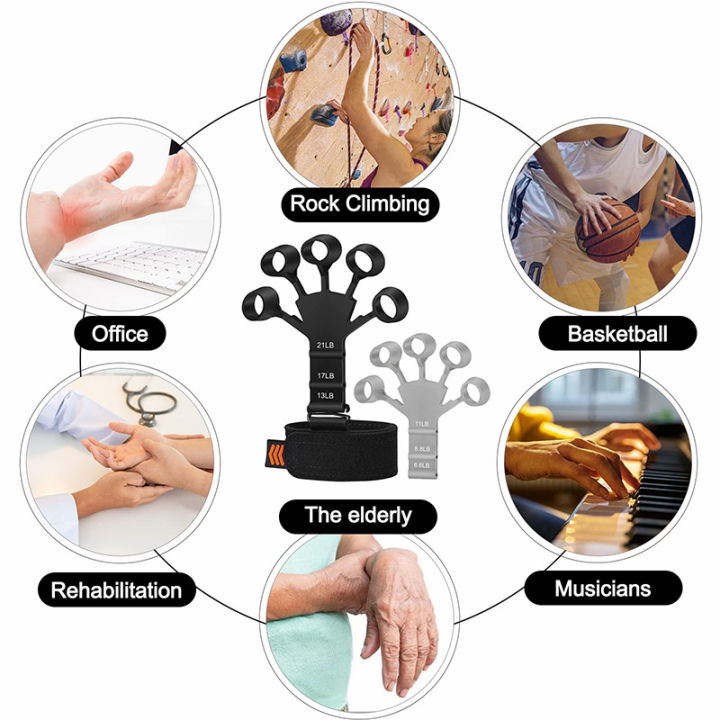 Finger Gripper Flex 6 Resistant Levels Hand Grip Strengthener Exerciser Recovery Physical Wrist Training Gripster Extension