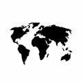F415# World Map Personality Fashion Decor Vinyl Decal Waterproof Balck Car Sticker Without Background. 