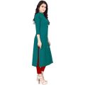 Women Plain casual wear in college, office, function or birthday Cotton Blend Straight Front Slit 6 button Kurti. 