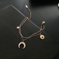 【ALLGOOD】 Fashio Women's Hand Bracelets  Double-layer Star Moon Bracelet Rose Gold Chain Fine Jewelry Stone  Half. 