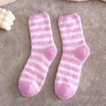 easy cleaning Winter Warm Women Soft Fluffy Stripes Bed Socks cold weather durable soft vogue beauty stretchy for plush + polyester autumn winter early spring stripes practical free size (UK 6-8) most women. 