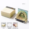 Desk Calendar,2024 Calendar Memo Pad,Creative Desk Calendar DIY Notes Notepad,3D Art Calendar Paper Carving Gift House Sculpture. 