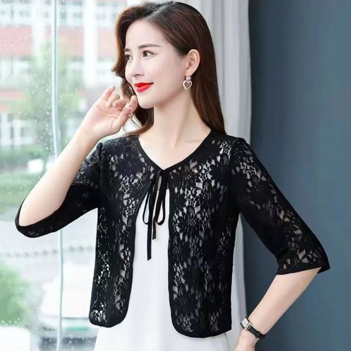 DESCENTE%20Lace%20Jacket%20Boho%20Floral%20Embroidered%20Lace-up%20Shawl%20Jacket%20for%20Women%20Stylish%20Sun%20Protection%20Coat%20with%20Hollow%20Out%20Design%20Perfect%20for%20Fall%20Spring%20Seasons%20Women%20Lace%20Jackets%20-%20Image%204