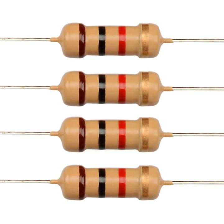 50-Pack 1/4W 1K Carbon Film Resistors