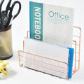 Bookshelf Office Desktop Rose Gold Metal Block Three Layer Holder. 