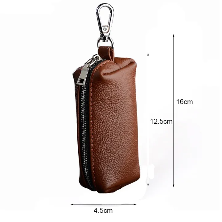 2024 Genuine Leather Keychain Men Women Key Holder Organizer Pouch Housekeeper Key Case wallet Pure Cow Split Car Long Key Bag