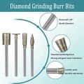 Stone Carving Set Diamond Burr Bits,20PCS Polishing Kits Rotary Tools Accessories with 1/8 Inch Shank for Carving. 