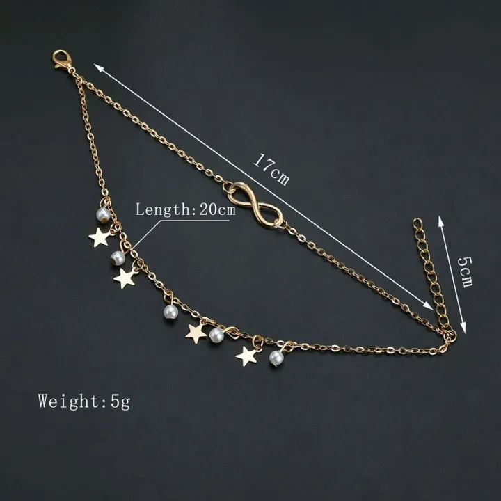 Simple%20tassel%20double%20star%20pearl%208%20word%20female%20anklet%20barefoot%20crochet%20sandals%20foot%20jewelry%20new%20ankle%20bracelet%20female%20leg%20chain%20-%20Image%203