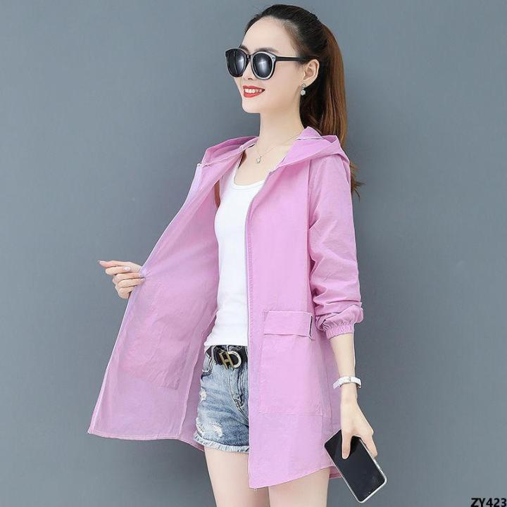 Sun%20Protection%20Korean%20Sun%20Protection%20UV%202024%20Mid-Length%20Clothing%20Women's%20Thin%20Loose-Clothes%20Anti-New%20plus%20Size%20Coat%20Summer%20-%20Image%203