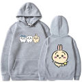 Chiikawa Kawaii Emoticon Hoodies Front and Back Sweaters Printing Funko Pop Hoody Soft Winter Clothes Long-sleeved Sweatshirts. 