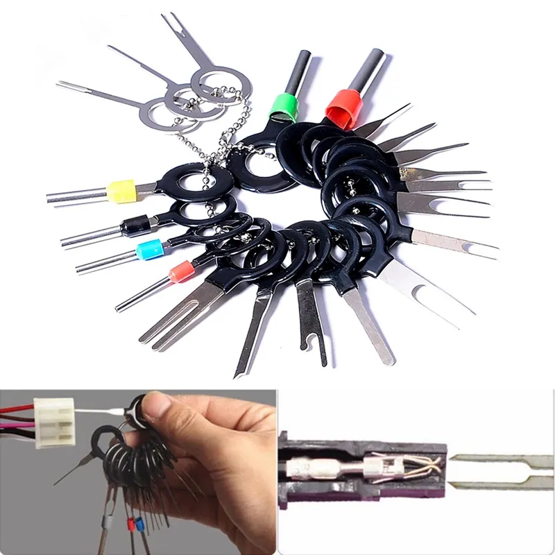 21-Piece Motorcycle Terminal Pin Extractor Kit – Electrical Wiring Crimp Tool Set