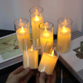 Led Flameless Electric Candles Lamp Acrylic Glass Battery Flickering Fake Tealight Candle Bulk for Wedding. 