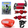 Bicycle Light Accessories Set Wheel Reflector Bell Handle Grip - Valve Light Combo Decoration. 