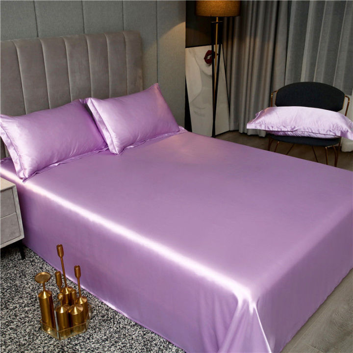 32%C2%B0Summer%20Ice%20Silk%20Bed%20Sheets%20Single%20Piece%20Simple%20Solid%20Color%20Cool%20Silk%20Quilt%20Single%20Silk%20Drawsheet%20Bed%20Sheet%20Bedding%20-%20Image%208