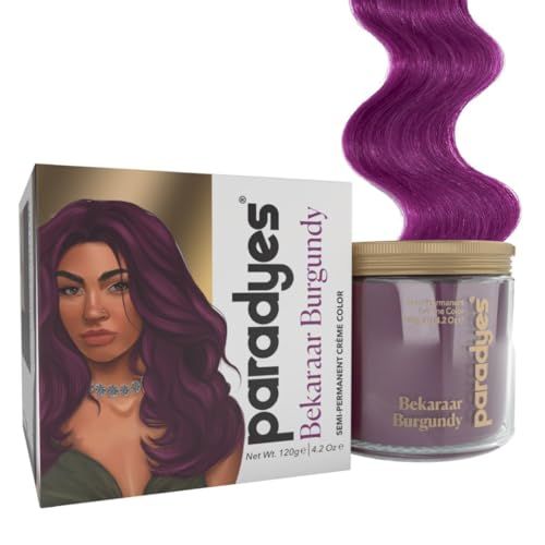 Paradyes Semi-permanent Bekaraar Burgundy DIY Conditioner Based Hair Colour infused with Aloe-vera, Bhringaraj, Brahmi, Almonds & Amla 120 gm(FROM INDIA)NUSS
