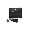 Cute design Women small wallet Stylish Small-sized Zipper closure Ladies mini tassel wallet with tassel PU leather material Cute girl short zipper wallet for Daily use Travel Parties Girls' night out. 